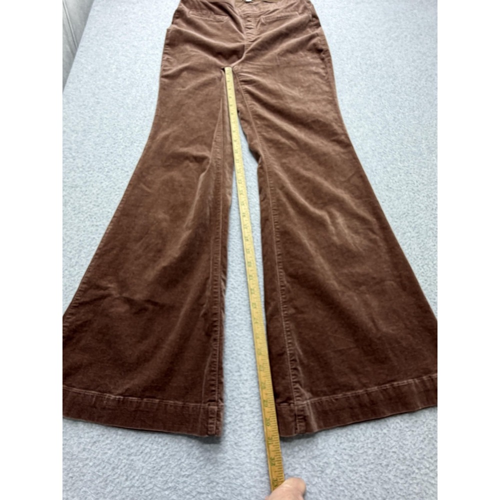 Pilcro Anthropologie Velvet Wide Leg Pants Womens 29 Brown Stretch Casual Retro - Picture 6 of 13